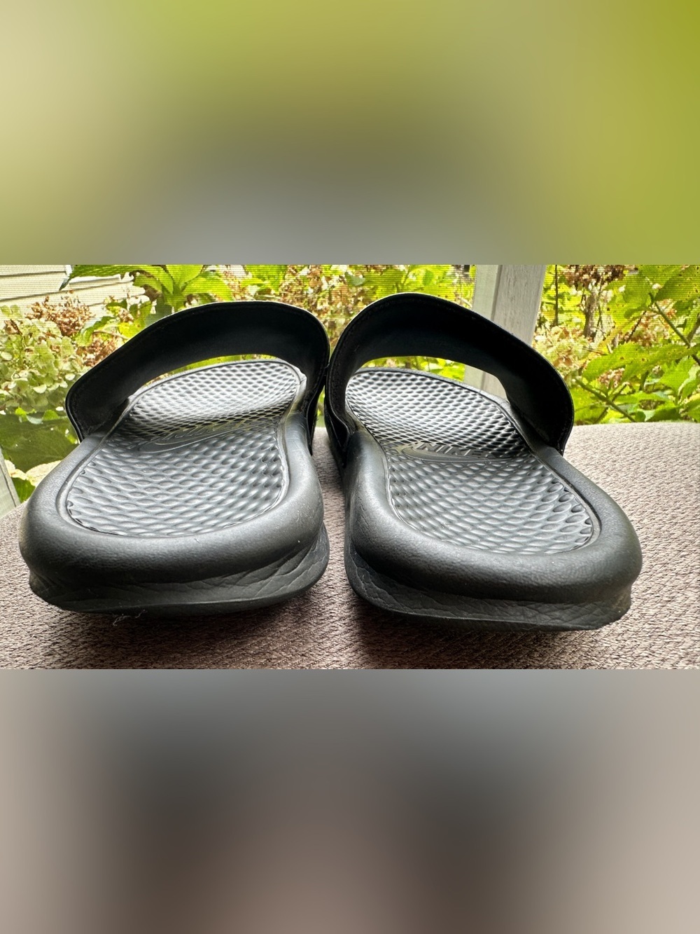 Nike Black Slides with Pink Swoosh and Logo* Nike Benassi JDI Slides*WMN’S Sz~7 - Picture 7 of 8